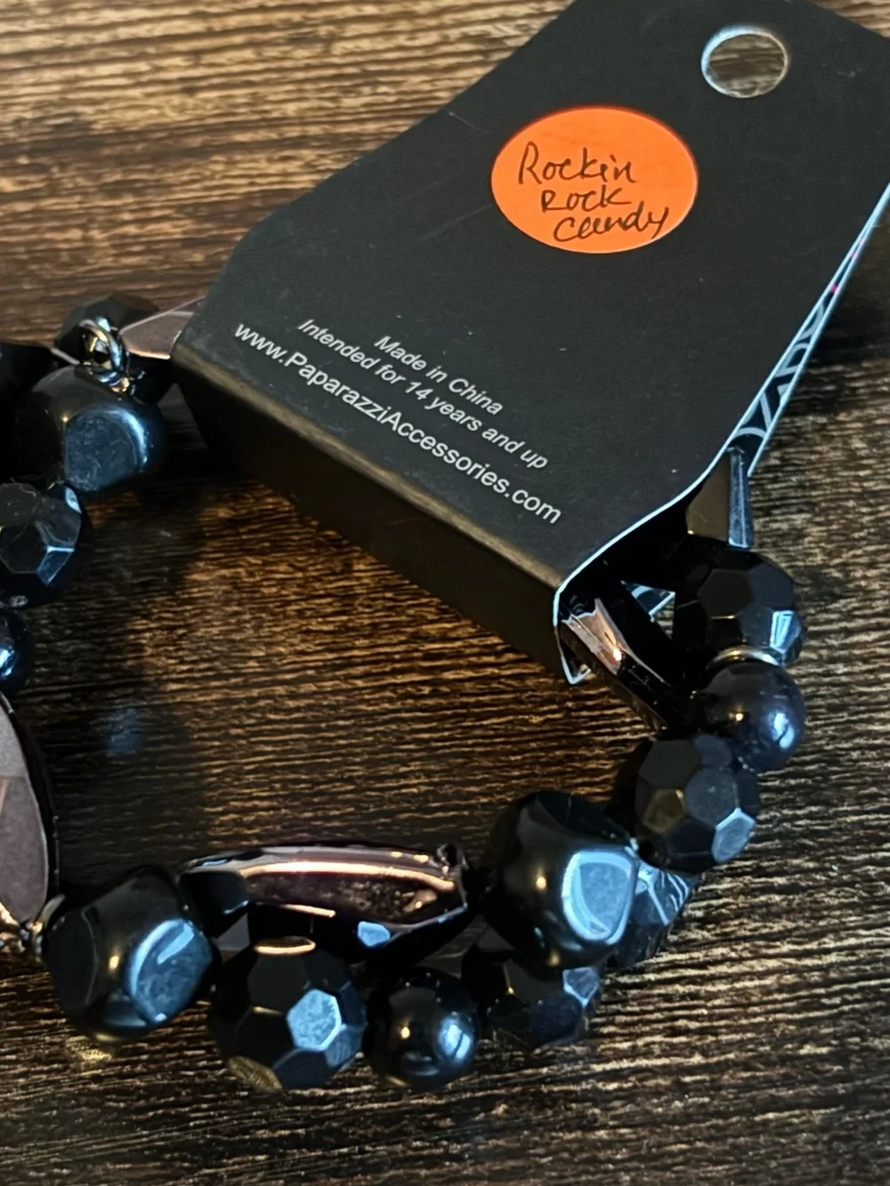 Paparazzi Luxe Jet Black Faceted Beaded Bracelet